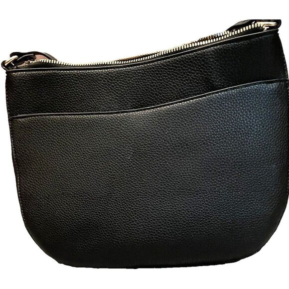 Calvin Klein Handbags - Anne Klein handbag Black faux Leather Gold Buckle adjustable Cross Body Strap
